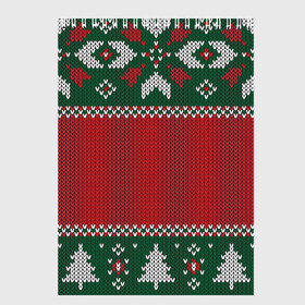 Скетчбук с принтом Knitted Christmas Pattern в Петрозаводске, 100% бумага
 | 48 листов, плотность листов — 100 г/м2, плотность картонной обложки — 250 г/м2. Листы скреплены сверху удобной пружинной спиралью | Тематика изображения на принте: background | christmas | holiday | knitted | knitted pattern | pattern | trees | winter | вязаный | вязаный узор | елки | зима | праздник | рождество | узор | фон