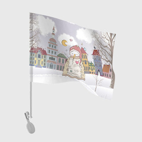 Флаг для автомобиля с принтом Одинокий снеговик в Петрозаводске, 100% полиэстер | Размер: 30*21 см | brawl | brawl stars | brawlstars | lola | бравл | бравлстарс | лола | лоли | разрушитель