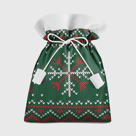 Подарочный 3D мешок с принтом Knitted Snowflake Pattern в Петрозаводске, 100% полиэстер | Размер: 29*39 см | Тематика изображения на принте: background | christmas | holiday | knitted pattern | pattern | snowflakes | trees | winter | вязаный узор | елки | зима | праздник | рождество | снежинки | узор | фон