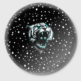 Значок с принтом Личина Тигра в Петрозаводске,  металл | круглая форма, металлическая застежка в виде булавки | blue | christmas | eyes | face | glow | mask | muzzle | new | snow | symbol | tiger | winter | year | глаза | год | года | зима | лицо | личина | маска | нового | новый | рождество | свечение | символ | синее | снег | тигр | тигра