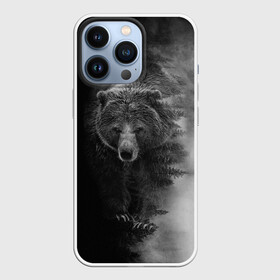 Чехол для iPhone 13 Pro с принтом EVIL BEAR в Петрозаводске,  |  | животное | зверь | злой медведь | злой хищник | лес | оскал медведя | охота | охотник | подарок мужчине | природа | тайга