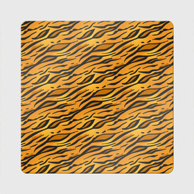 Магнит виниловый Квадрат с принтом Тигровый Окрас (Tiger) в Петрозаводске, полимерный материал с магнитным слоем | размер 9*9 см, закругленные углы | animal | beast | cat | predator | tiger | амурский тигр | белый тигр | год тигра | животное | зверь | кот | полосатая кошка | саблезубый тигр | тигр | хищник | царь джунглей | шерхан
