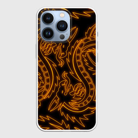 Чехол для iPhone 13 Pro с принтом ОГНЕННЫЕ ДРАКОНЫ НЕОН   NEON FIRE DRAGONS в Петрозаводске,  |  | china | dragon | japan | neon | texture | драконы | китай | мифология | неон | неоновые драконы | текстура | япония