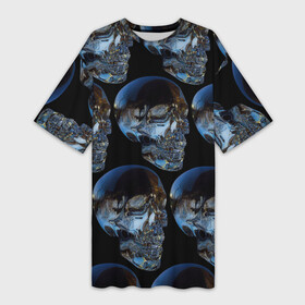 Платье-футболка 3D с принтом Vanguard skull pattern 2022 в Петрозаводске,  |  | fashion | hype | pattern | skull | vanguard | авангард | мода | стекло | узор | хайп | череп