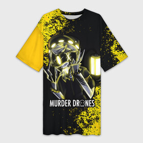 Платье-футболка 3D с принтом ДРОНЫ УБИЙЦЫ  MURDER DRONES N в Петрозаводске,  |  | liam vickers | murder drones | murder drones n | murder drones pilot | мультфильм