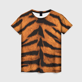 Женская футболка 3D с принтом ТИГРИНАЯ ШКУРА в Петрозаводске, 100% полиэфир ( синтетическое хлопкоподобное полотно) | прямой крой, круглый вырез горловины, длина до линии бедер | 2022 | christmas | merry | new | tiger | year | год | животные | новый | рождество | текструа | тигр | тигра | тигриная | тигровая | шерсть