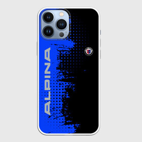 Чехол для iPhone 13 Pro Max с принтом Alpina | Blue and Black в Петрозаводске,  |  | alpina | alpina burkard bovensiepen | auto | autosport | bmw | bmw alpina | car | logo | автомобиль | автоспорт | алпина | альпина | бренд | лого | логотип | эмблема