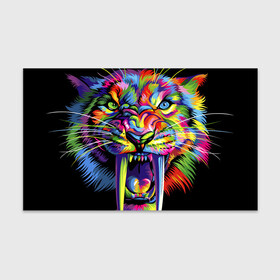 Бумага для упаковки 3D с принтом Саблезубый тигр в стиле поп арт в Петрозаводске, пластик и полированная сталь | круглая форма, металлическое крепление в виде кольца | Тематика изображения на принте: 2022 | art | beast | colorful head | mosaic | new year | pop art | predator | rainbow | sabertoothed tiger | year of the tiger | большие клыки | год тигра | зверь | искусство | мозаика | новый год | радужный | разноцветная голова | саблезубый тиг