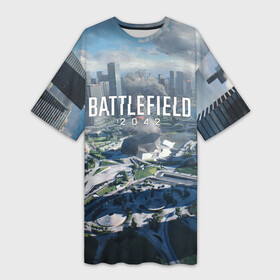 Платье-футболка 3D с принтом Battlefield 2042  КАЛЕЙДОСКОП в Петрозаводске,  |  | 2042 | action | art | battlefield | dice | game | map | shooter | арт | батла | батлфилд | война | калейдоскоп | карта | шутер