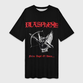 Платье-футболка 3D с принтом Blasphemy  Fallen Angel of Doom... в Петрозаводске,  |  | black metal | blasphemy | death metal | metal | бласфеми | блацк | блэк металл | дэт металл | металл | митол | рок