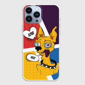 Чехол для iPhone 13 Pro Max с принтом Comics Пес Dog Love Yes в Петрозаводске,  |  | comics | dog | pop art | собака | чихуахуа | яркий