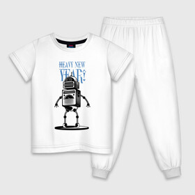 Детская пижама хлопок с принтом Heavy New Robot Year в Петрозаводске, 100% хлопок |  брюки и футболка прямого кроя, без карманов, на брюках мягкая резинка на поясе и по низу штанин
 | holiday | joke | new year | robot | новый год | праздник | робот | шутка