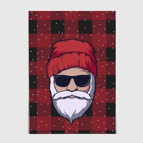 Постер с принтом SANTA HIPSTER | САНТА ХИПСТЕР в Петрозаводске, 100% бумага
 | бумага, плотность 150 мг. Матовая, но за счет высокого коэффициента гладкости имеет небольшой блеск и дает на свету блики, но в отличии от глянцевой бумаги не покрыта лаком | 2022 | bad | christmas | cold | dab | dub | hipster | klaus | merry | new | santa | snow | winter | year | год | даб | зима | клаус | мороз | новый | рождество | санта | снег | хипстер | холод