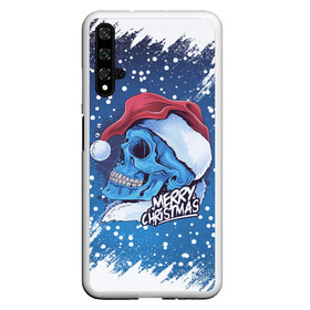 Чехол для Honor 20 с принтом Merry Christmas | Счастливого Рождества | Skull в Петрозаводске, Силикон | Область печати: задняя сторона чехла, без боковых панелей | Тематика изображения на принте: 2022 | christmas | cold | klaus | merry | new | santa | skull | snow | winter | year | год | дед | зима | клаус | мороз | новый | рождество | санта | скелет | снег | холод | череп