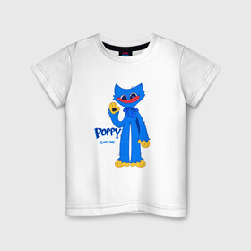 Детская футболка хлопок с принтом Monster Huggy WuggyХагги Вагии в Петрозаводске, 100% хлопок | круглый вырез горловины, полуприлегающий силуэт, длина до линии бедер | huggy | monster | playtime | poppy | wuggy | вагги | ваги | монстр | хагги | хаги