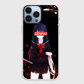 Чехол для iPhone 13 Pro Max с принтом SENPAI KATANA GIRL, БРЫЗГИ КРАСОК в Петрозаводске,  |  | ahegao | girl | japanese anime | katana | kawai | kowai | oppai | otaku | senpai | sugoi | sword | waifu | yandere | ахегао | бабочки | девушка с мечом | катана | ковай | меч | отаку | семпай | сенпай | сэмпай