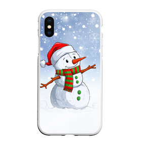 Чехол для iPhone XS Max матовый с принтом Веселый Снеговик   Happy Snowman в Петрозаводске, Силикон | Область печати: задняя сторона чехла, без боковых панелей | christmas | santa | snowman | дед мороз | елка | зима | новый год | рождество | санта | снег | снеговик | снегурочка | снежинка