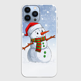 Чехол для iPhone 13 Pro Max с принтом Веселый Снеговик   Happy Snowman в Петрозаводске,  |  | Тематика изображения на принте: christmas | santa | snowman | дед мороз | елка | зима | новый год | рождество | санта | снег | снеговик | снегурочка | снежинка