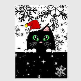 Скетчбук с принтом Новогодний кот в колпаке Санты в Петрозаводске, 100% бумага
 | 48 листов, плотность листов — 100 г/м2, плотность картонной обложки — 250 г/м2. Листы скреплены сверху удобной пружинной спиралью | Тематика изображения на принте: black cat | cat | christmas | kitten | kitty | merry christmas | new year | new year cat | santa | snow | snowflakes | winter | зима | киска | колпак | кот | котенок | кошак | новогодний кот | новый год | подарок | рождество | санта | снег 