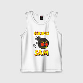 Детская майка хлопок с принтом Serious Sam Bomb Logo в Петрозаводске,  |  | bomb | serious sam | бомба | динамит | крутой сэм | сем | сериос сем | сериос сэм | сириус сэм | сэм