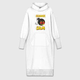 Платье удлиненное хлопок с принтом Serious Sam Bomb Logo в Петрозаводске,  |  | bomb | serious sam | бомба | динамит | крутой сэм | сем | сериос сем | сериос сэм | сириус сэм | сэм