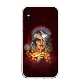 Чехол для iPhone XS Max матовый с принтом Цирилла The Witcher в Петрозаводске, Силикон | Область печати: задняя сторона чехла, без боковых панелей | девушка | надпись | огоньки | персонаж | шапка