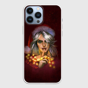 Чехол для iPhone 13 Pro Max с принтом Цирилла The Witcher в Петрозаводске,  |  | девушка | надпись | огоньки | персонаж | шапка