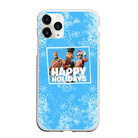 Чехол для iPhone 11 Pro Max матовый с принтом Happy holidays Fortnite в Петрозаводске, Силикон |  | Тематика изображения на принте: игра | персонажи | снег | снежинки | фото