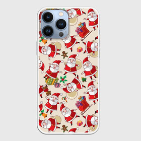 Чехол для iPhone 13 Pro Max с принтом Дед Мороз в Петрозаводске,  |  | merry christmas | presents | santa | веселого рождества | дед мороз | подарки | рождество | санта | санта клаус | снежинки