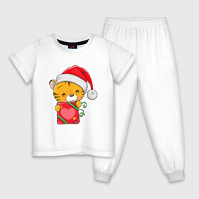 Детская пижама хлопок с принтом Подарок   год тигра в Петрозаводске, 100% хлопок |  брюки и футболка прямого кроя, без карманов, на брюках мягкая резинка на поясе и по низу штанин
 | 2022 | год тигра | новый год | новый год 2022 | символ года | тигр | тигренок | тигрица | тигры