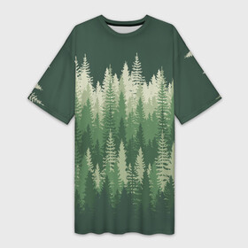 Платье-футболка 3D с принтом Елки палки, хвойный лес в Петрозаводске,  |  | Тематика изображения на принте: деревья | елки | лес | природа | хвойные