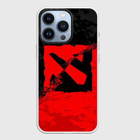 Чехол для iPhone 13 Pro с принтом DOTA 2 RED BLACK LOGO, БРЫЗГИ КРАСОК в Петрозаводске,  |  | bristleback | dota | dota 2 | dota2 | heroes | invoker | lina | og team | pudge | shadow | team liquid | team spirit | the international | windranger | бристелбек | бристл | брызги красок | дота | дота 2 | дота2 | краски | пудж | тень | урса