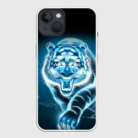 Чехол для iPhone 13 с принтом НЕНОНОВЫЙ ТИГР 2022 | NEON TIGER NEW YEAR в Петрозаводске,  |  | 2022 | beast | merry christmas | new year | red bow | santa hat | snow | tiger | winter | winter is coming | year of the tiger | год тигра | дед мороз | животные | звери | зверь | зима | зима 2022 | зима близко | новог | новогодни