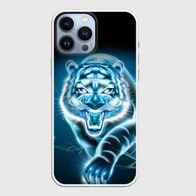 Чехол для iPhone 13 Pro Max с принтом НЕНОНОВЫЙ ТИГР 2022 | NEON TIGER NEW YEAR в Петрозаводске,  |  | Тематика изображения на принте: 2022 | beast | merry christmas | new year | red bow | santa hat | snow | tiger | winter | winter is coming | year of the tiger | год тигра | дед мороз | животные | звери | зверь | зима | зима 2022 | зима близко | новог | новогодни