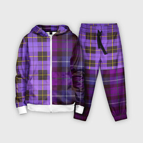 Детский костюм 3D с принтом Purple Checkered в Петрозаводске,  |  | Тематика изображения на принте: в клетку | клеточка | клетчатая фиолетовая | клетчатые вещи | рубашка в клетку | тартан | фиолетовая клетка | фиолетовые квадраты | шотландская клетка