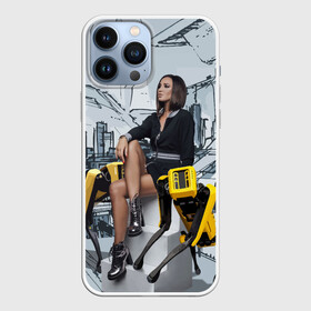 Чехол для iPhone 13 Pro Max с принтом Olga Buzova in the future 2028 в Петрозаводске,  |  | beauty | city | future | girl | olga buzova | robots | style | vanguard | авангард | будущее | город | девушка | красавица | ольга бузова | стиль