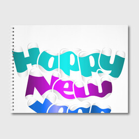 Альбом для рисования с принтом счастливого нового года надпись в Петрозаводске, 100% бумага
 | матовая бумага, плотность 200 мг. | заснеженная фраза | иностранная | надпись | новый год | пожелание | праздник | простая