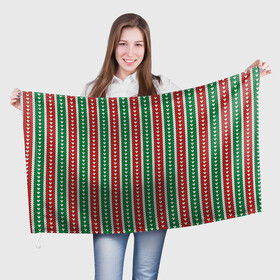 Флаг 3D с принтом Knitted Pattern в Петрозаводске, 100% полиэстер | плотность ткани — 95 г/м2, размер — 67 х 109 см. Принт наносится с одной стороны | christmas | knitted pattern | new year | pattern | texture | вязаный узор | новый год | паттерн | рождество | текстура | узор