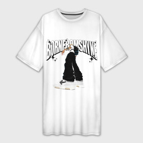 Платье-футболка 3D с принтом BORN FROM SHYNE Lil Morty в Петрозаводске,  |  | born from shyne | lil morty | альбом | лил морти | обложка альбома | рэп | трэп