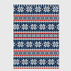Скетчбук с принтом Knitted Christmas Pattern в Петрозаводске, 100% бумага
 | 48 листов, плотность листов — 100 г/м2, плотность картонной обложки — 250 г/м2. Листы скреплены сверху удобной пружинной спиралью | christmas | holiday | knitted pattern | new year | pattern | snowflakes | texture | вязаный узор | новый год | праздник | рождество | снежинки | текстура | узор