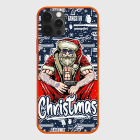 Чехол для iPhone 12 Pro с принтом Гангстер Санта Клаус   Santa Claus Gangster в Петрозаводске, силикон | область печати: задняя сторона чехла, без боковых панелей | Тематика изображения на принте: christmas | бита | гангстер | дед мороз | кастет | новый год | нож | оружие | пистолет | рождество | санта | снежинка