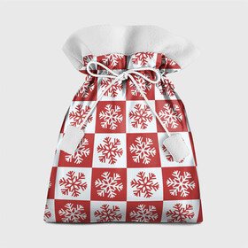 Подарочный 3D мешок с принтом Шахматные Снежинки в Петрозаводске, 100% полиэстер | Размер: 29*39 см | зима | новогоднее настроение | новый год | снежинки | шахматные снежинки | шахматы