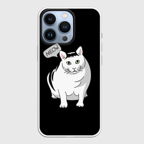 Чехол для iPhone 13 Pro с принтом КОТ БЕНДЕР (МЕМ) в Петрозаводске,  |  | bender | cat | meme | memes | meow | бендер | кот | кошка | мем | мемы | мяй | толстый