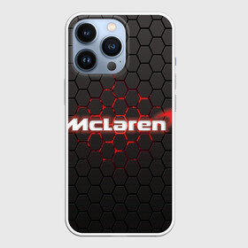 Чехол для iPhone 13 Pro с принтом McLaren carbon theme в Петрозаводске,  |  | f1 | formula 1 | mclaren | авто | гонки | макларен | формула 1