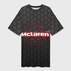 Платье-футболка 3D с принтом McLaren carbon theme в Петрозаводске,  |  | f1 | formula 1 | mclaren | авто | гонки | макларен | формула 1