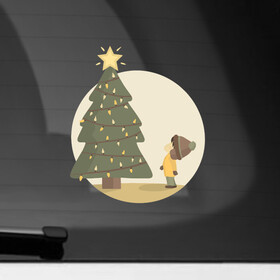 Наклейка на автомобиль с принтом Звезда желаний в Петрозаводске, ПВХ |  | Тематика изображения на принте: декабрь | дерево | елка | зима | новый год | праздник | празднование | рождество
