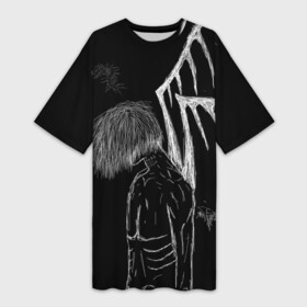 Платье-футболка 3D с принтом Dead Ghoul в Петрозаводске,  |  | 10007 | anime | dead ghoul | dead inside | depression | dota | drain | zxc | zxcursed | альт | аниме | дед инсайд | дэд инсайд | курсед | токийский гуль