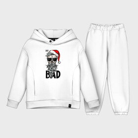 Детский костюм хлопок Oversize с принтом SANTA CLAUS BAD в Петрозаводске,  |  | bad | beard | christmas | hipster | new year | red cap | santa claus | skull | борода | красный колпак | новый год | очки | рождество | санта клаус | хипстер | череп