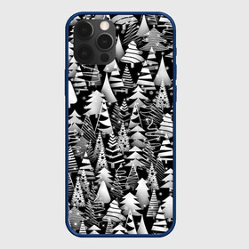 Чехол для iPhone 12 Pro Max с принтом Лес абстрактных ёлок в Петрозаводске, Силикон |  | абстракция | ёлка | ель | лес | новогодний | новый год | паттерн | рождество | снег | снежинки | чернобелый