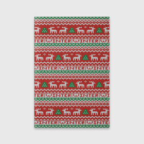 Обложка для паспорта матовая кожа с принтом Deer Christmas Pattern в Петрозаводске, натуральная матовая кожа | размер 19,3 х 13,7 см; прозрачные пластиковые крепления | Тематика изображения на принте: background | christmas | christmas pattern | deer | herringbone | holiday | knitted pattern | new year | pattern | texture | tree | вязаный узор | елка | елочка | новогодний узор | новый год | олени | паттерн | праздник | рождество | текстура | узор | фон